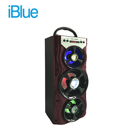PARLANTE IBLUE BLUETOOTH ILUMINADO USB/MICRO SD/FM 10W-800MAH RED (PN MS-220BTRD)